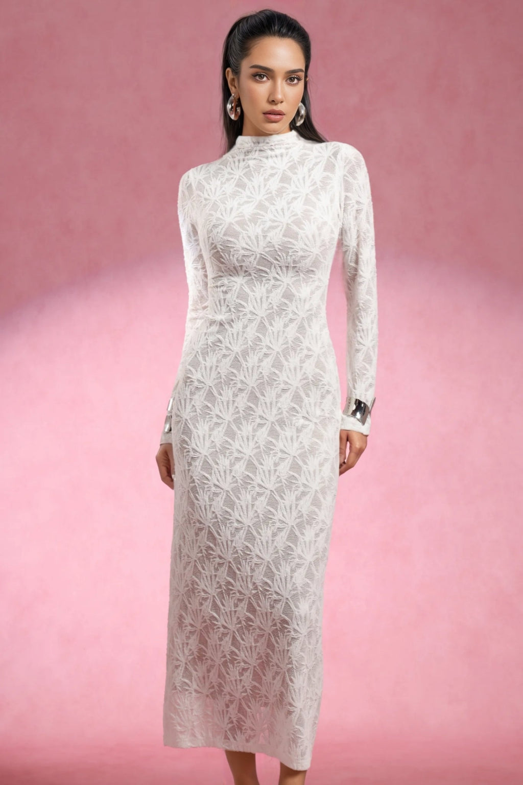 Riala Long Sleeves Lace Maxi Dress