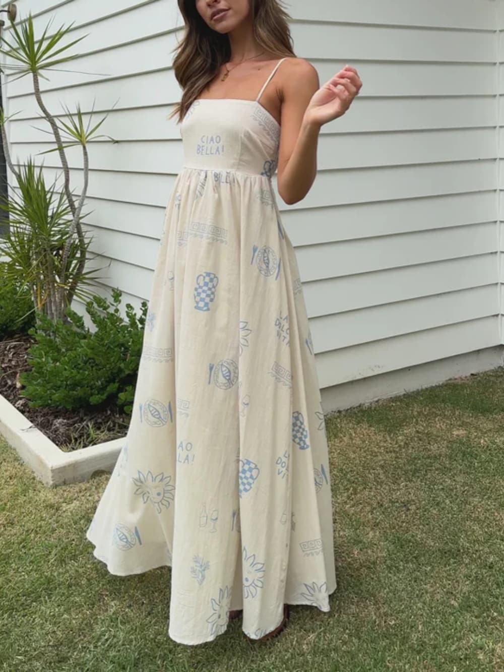 Chill Vibes Open - Back Spaghetti Strap Maxi Dress