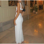 Angel Boutique Charming Sequin Sling Square Collar Backless Dress Skirt Elevated Occasion Wear