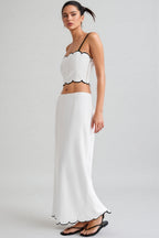 Nasim Scalloped Linen Top Maxi Dress Set