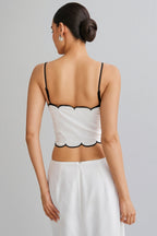 Nasim Scalloped Linen Top Maxi Dress Set