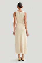 Rib Knit Sleeveless Button Front Faux Pocket Midi Dress