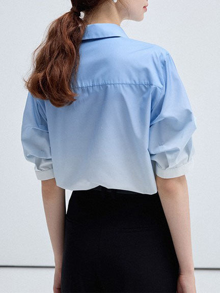 Loose-fitting, Versatile Blended Chiffon Short-sleeved Top