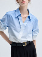 Loose-fitting, Versatile Blended Chiffon Short-sleeved Top