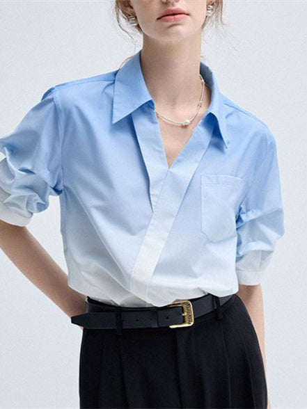Loose-fitting, Versatile Blended Chiffon Short-sleeved Top