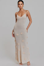 Quinv Floral Knit Maxi Dress