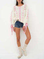 Ribbon Tie Up Bow Sweater