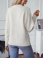 | Long-sleeved cable-knit sweater, crew neck