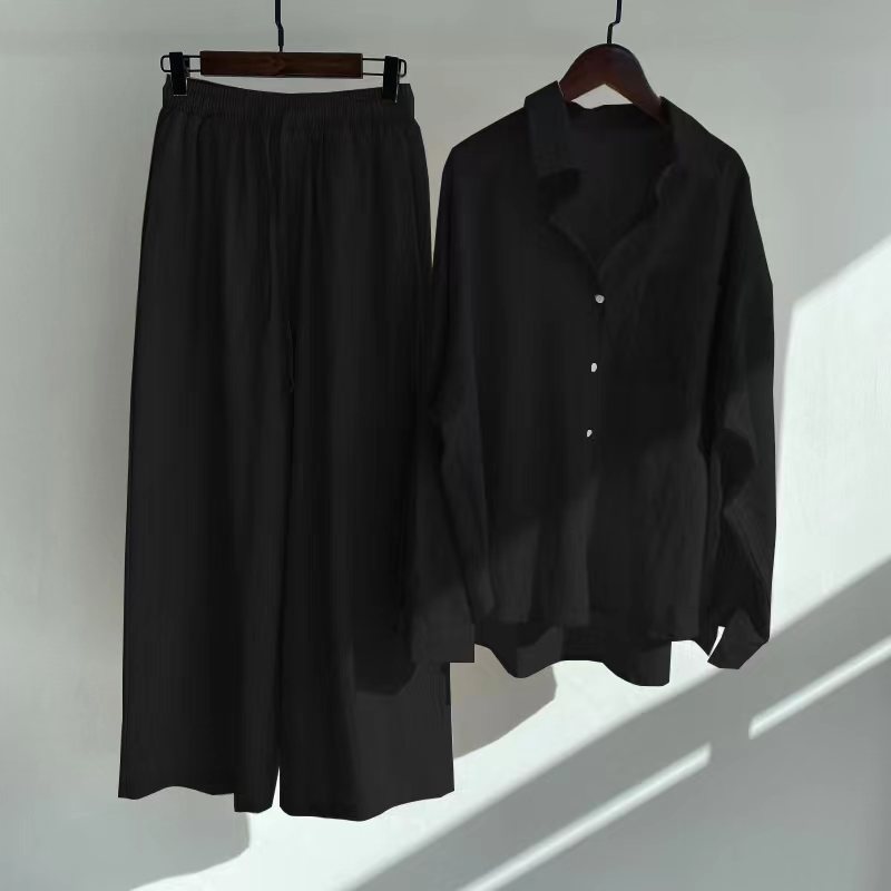 Casual  Loose Wide Legs Two-Pieces Set