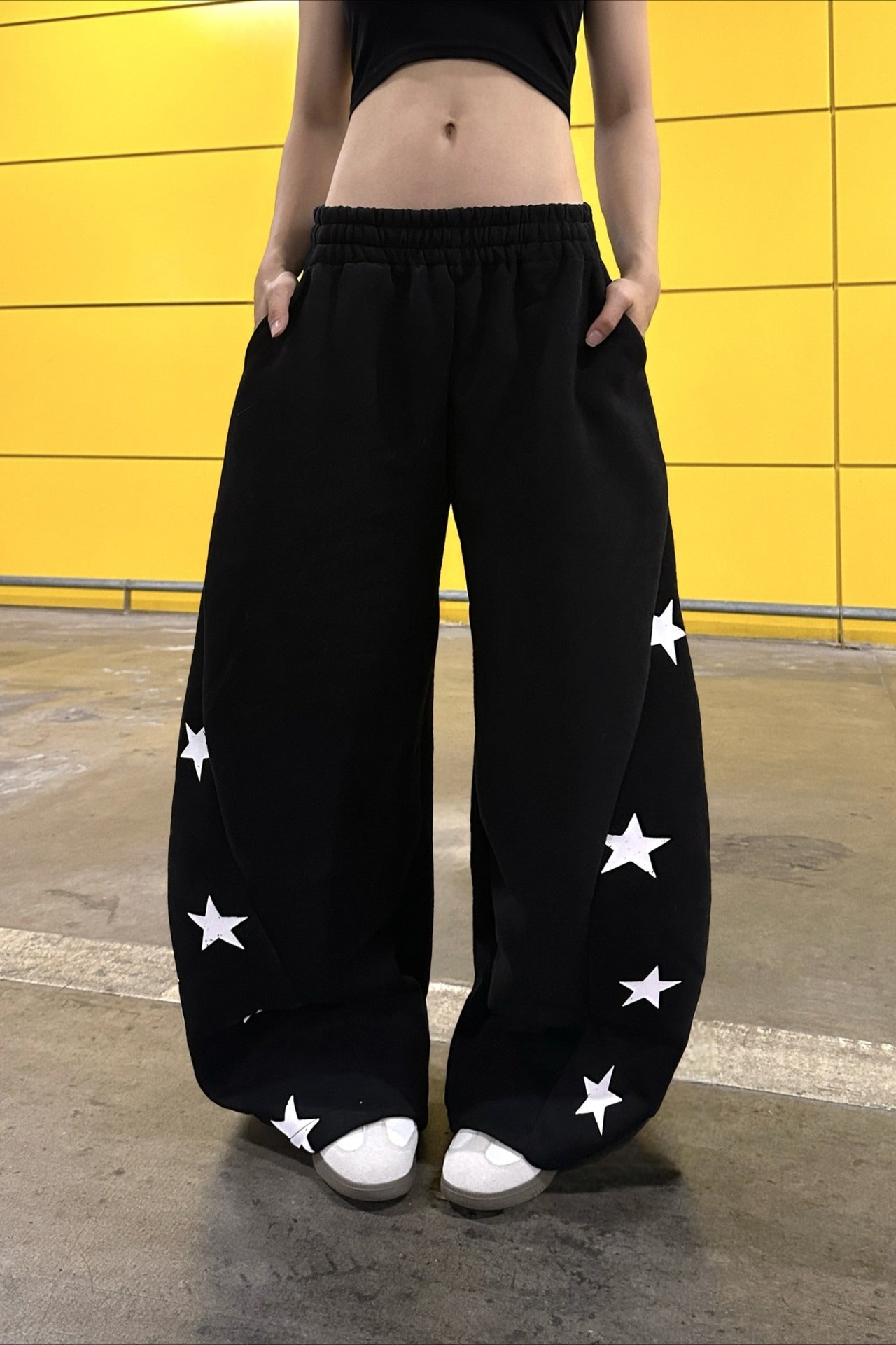Vintage Colorblock Star Printed Sporty Pants