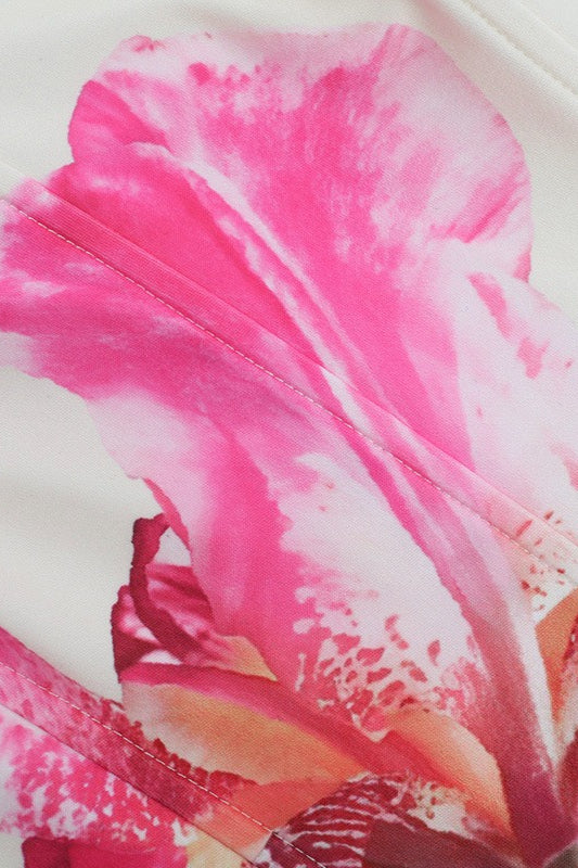Floral Print Strapless Chic Crop Top