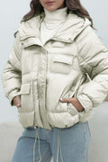 Bright Color Stand Collar Puffer Coat