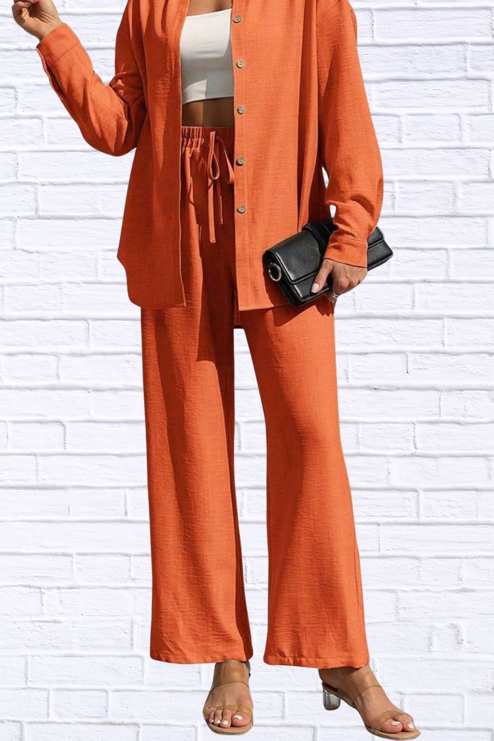 Button Up Shirt & Pants Set | Women__ Matching Outfit