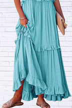 Ruffled Sleeveless Maxi Dress | Flowy & Feminine