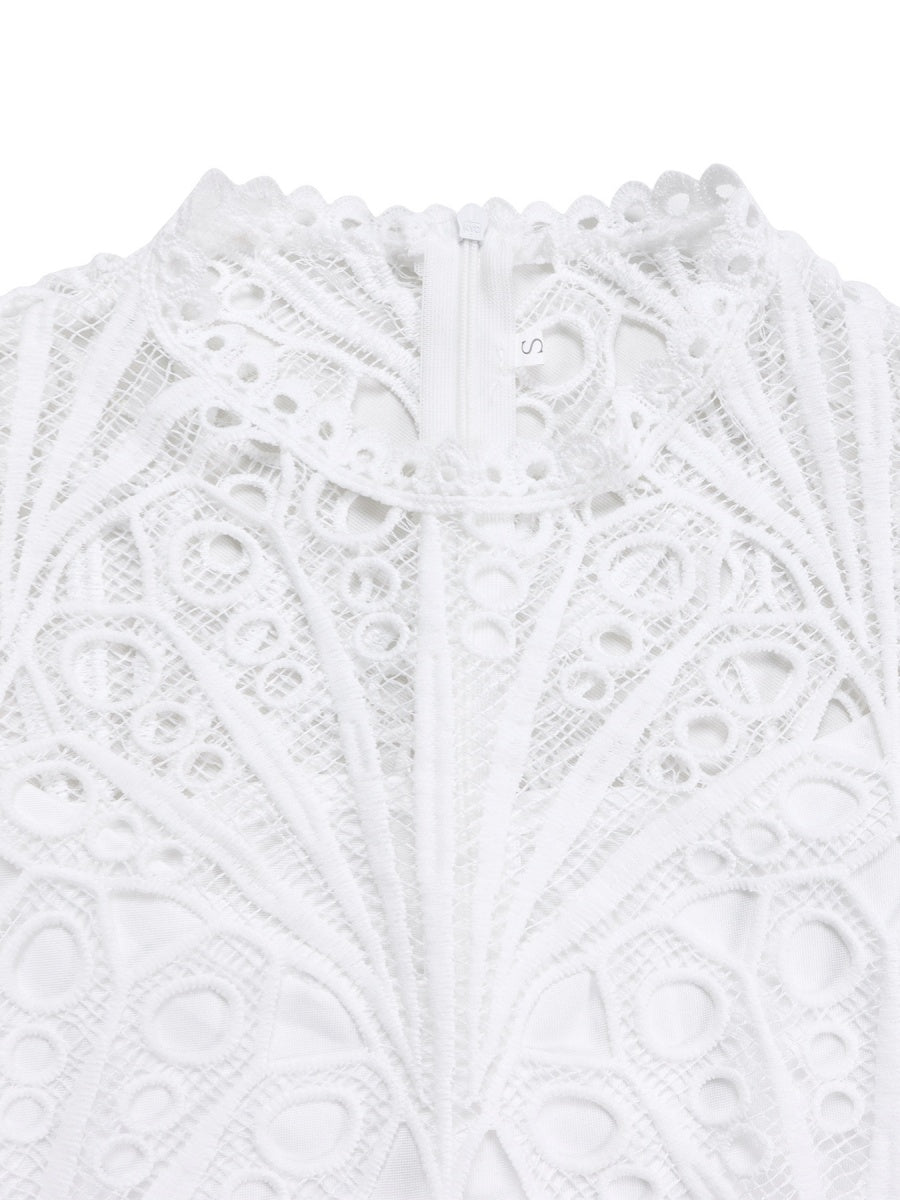 Short Sleeve Trim Lace Belts Mini&Short Dresses
