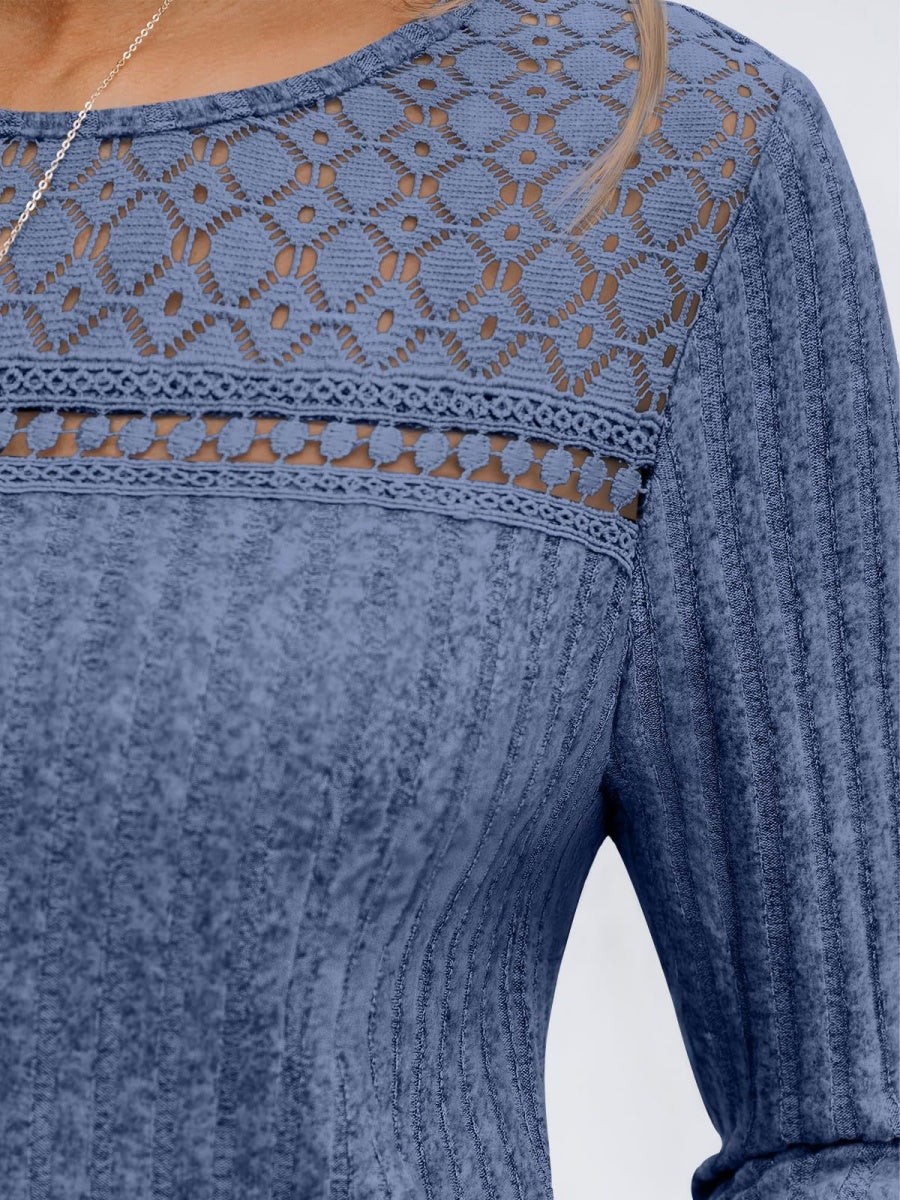 Pit Strip Loose Hollow Lace Stitching T-shirts