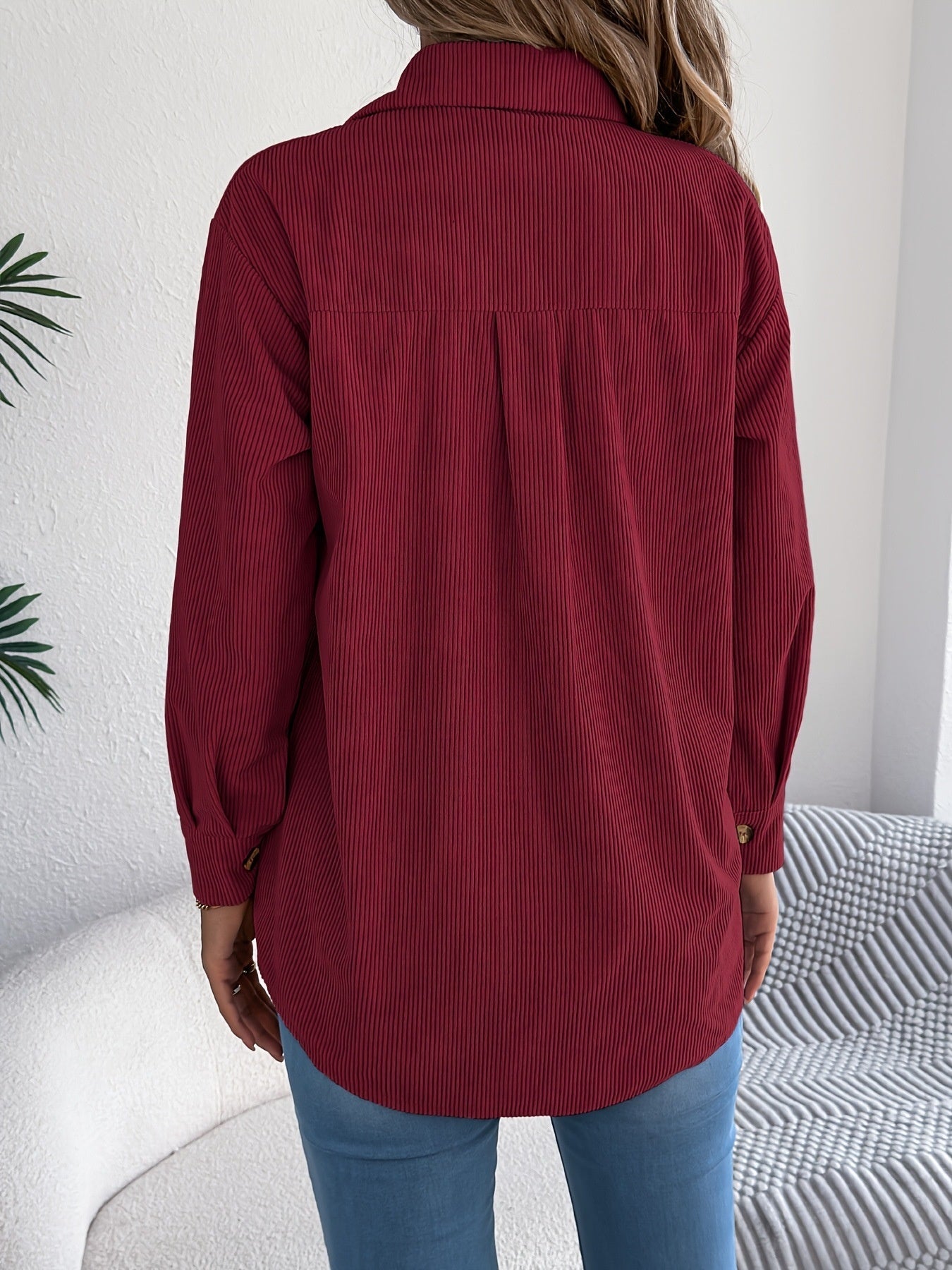 Loose-fitting Solid Color Women's Casual Shirt