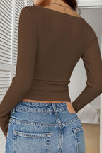 Lacework Button-down Ribbed Knit Tops