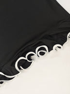 Crew Neck Sleeveless Lotus Leaf Crimping Mini&Short Dresses