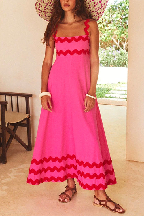 Empire Waist Ric Rac Maxi Vacation Dress