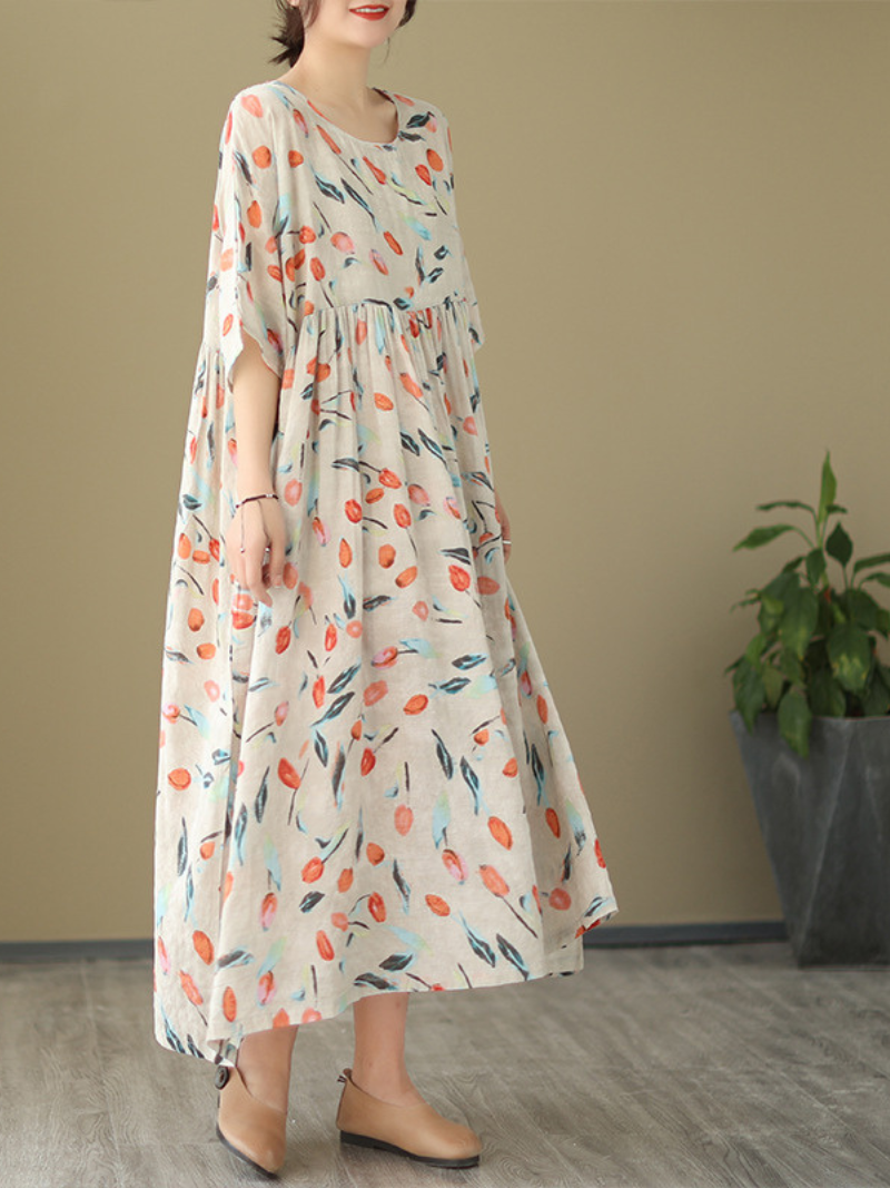 Take My Soul Round Neck Smock Dress
