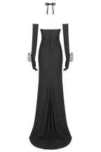 Afaf Halter Flower Detail Maxi Dress