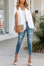 Open Front Split Sleeves Cape Jacket
