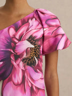Off-shoulder Floral Print Maxi Dress For Vacation