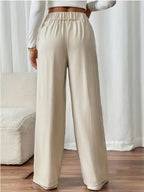 Casual High-waisted  Loose Straight leg Pocket Pants
