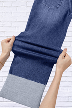 Folded Cuffs Distressed Straight High Waist Jeans