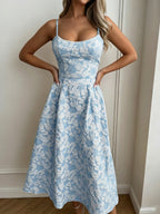 Jacquard Backless Long Dress