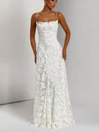Backless Blended Formal Dress Maxi Dresses