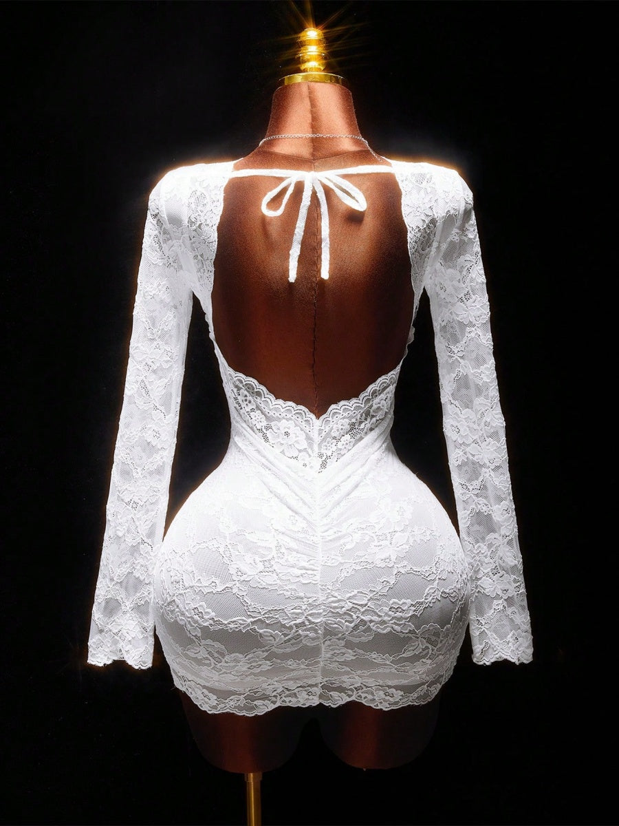Lace Sexy Deep V Hip-hugging Mini&Short Dresses