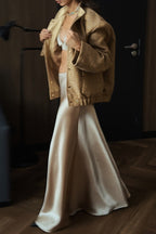 Sequin Stand Collar Pocket Jacket