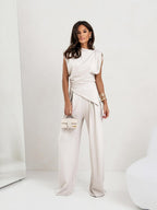Solid color irregular suit