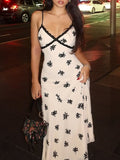 V-Neck Sleeveless Fashion Print Maxi Dress