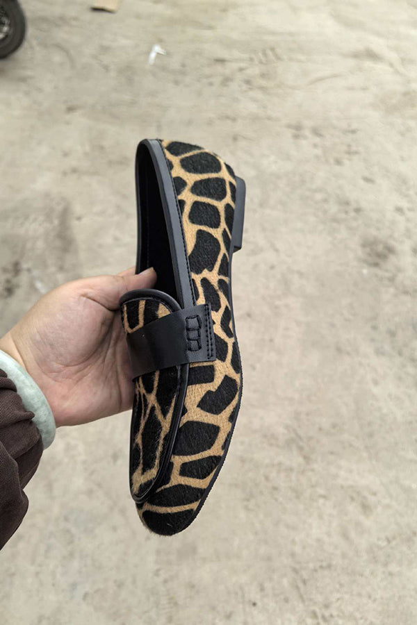 Leopard Print Low-cut Loafers