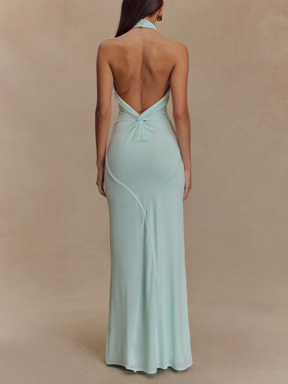 | Slinky Halter Maxi Dress