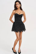 Lurext Black Lace Sleeveless Mini Dress