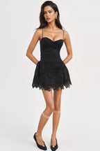 Lurext Black Lace Sleeveless Mini Dress
