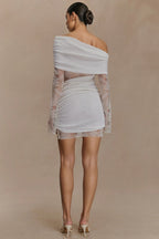 Griselda White Lace Knit Mini Dress