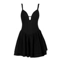 Ruched v neck zip-up cami mini dress  | Festival Outfits Women