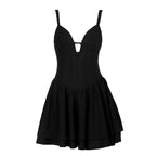 Ruched v neck zip-up cami mini dress  | Festival Outfits Women