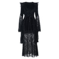 Hoodie long flared sleeve velvet maxi dress  | Festival Outfits Women