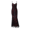 V neck flower applique lace cami maxi dress  | Festival Outfits Women
