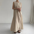Simple Solid Color Sleeveless Maxi Dress