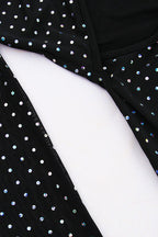 Black Sequin Cutout Tie Back Bodycon Maxi Dress