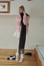 25% Wool Blend Vertical Striped Unisex Scarf