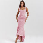 rose pink floral maxi dress