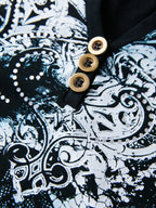 Gothic Print V Neck Long Sleeve Tee
